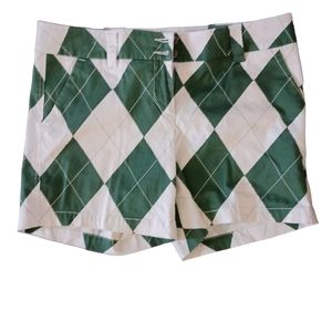 Loudmouth Ladies golf shorts. Green Argyle.  Size 8